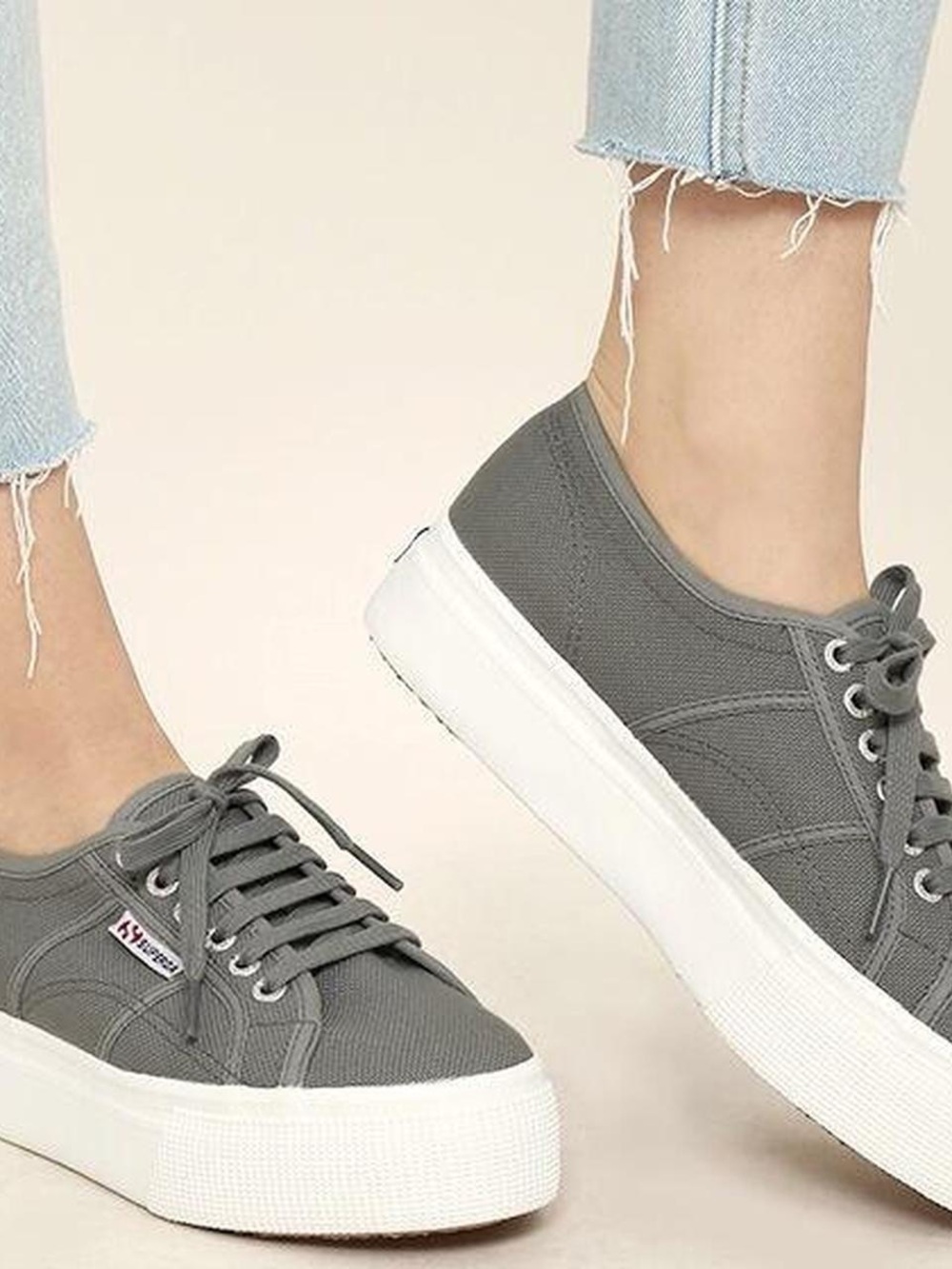 Superga Women's Gray Platform Sneakers